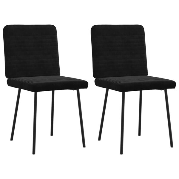 vidaXL Chaises à manger lot de 2 Noir Velours