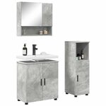 vidaXL Ensemble de mobilier de salle de bain 3 Pièces Gris béton