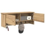 vidaXL Porte-manteau mural avec porte chêne artisanal 80 x 20 x 30 cm