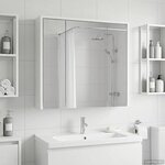 vidaXL Armoire Miroir de Salle de Bain Blanc 63 5 x 16 x 62 5 cm