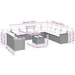 vidaXL Salon de jardin 11 Pièces avec coussins gris clair résine tressée