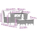 vidaXL Ensemble à manger de jardin coussins 4 Pièces beige résine tressée