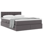 vidaXL Lit avec rangement et matelas Gris 140 x 190 cm Simili cuir