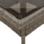vidaXL Ensemble à manger de jardin et coussins 5 Pièces gris rotin verre