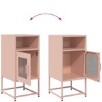 vidaXL Table de chevet rose 36x39x78 cm acier laminé à froid