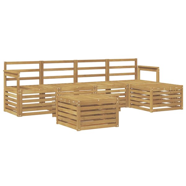 vidaXL Ensemble de canapés d'extérieur 6 pc Blanc Bois d'Acacia Massif