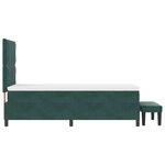 vidaXL Lit Box Spring avec Matelas & Banc Vert Foncé 90x190 cm en Velours