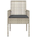 Chaises de jardin vidaXL 2 Pièces avec coussins Gris clair en poly rattan