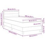 vidaXL Lit à Ressorts avec Matelas Noir 80x200 cm Tissu
