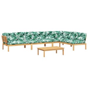 vidaXL Salon palette de jardin avec coussins 5Pièces bois d'acacia massif