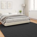 vidaXL Tapis en Fourrure Synthétique de Lapin Olite Noir 240 x 240 cm