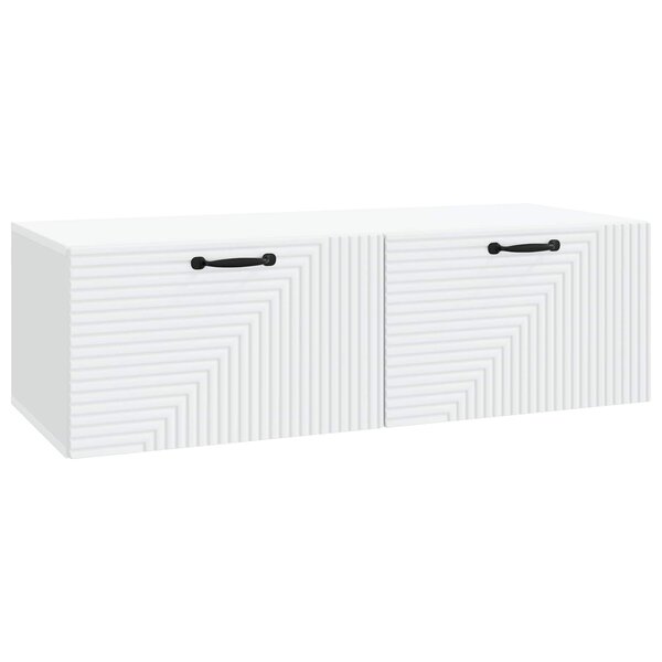 vidaXL Meuble TV mural Blanc 98 x 41 x 30 cm Bois d'ingénierie