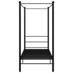 vidaXL Cadre de lit à baldaquin sans matelas noir métal 90x200 cm