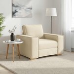 vidaXL Canapé-chaise Crème 60 cm Tissu