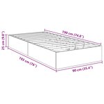 vidaXL Cadre de lit ottoman avec stockage Chêne noir 193 x 120 x 25 cm