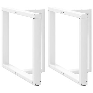 vidaXL Pieds de table à manger en T  2 pièces  blanc  80 x 35 x (72-73) cm  acier