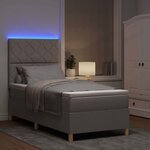 vidaXL Lit à ressorts avec matelas Taupe 90 x 200 cm tissu