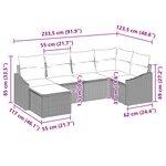vidaXL Ensemble de Canapés avec coussin 6 Pièces Marron polyrotin