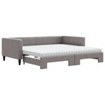 vidaXL Lit de jour avec gigogne et matelas taupe 100x200 cm tissu
