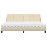 vidaXL Lit avec matelas Hanko crème 200x200 cm tissu