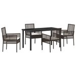 vidaXL Ensemble de salle à manger de jardin 5 pièces avec coussins marron en poly rattan