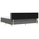 vidaXL Lit à Ressorts avec matelas Gris foncé 200 x 200 cm tissu