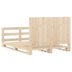 vidaXL Cadre de lit sans matelas avec tête de lit bois massif