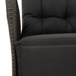 vidaXL Ensemble à manger de jardin coussins 5Pièces Noir Résine tressée