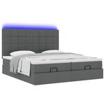VidaXL Cadre de lit ottoman avec matelas gris foncé 180x200cm tissu