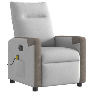 vidaXL Fauteuil de massage inclinable gris nuage tissu