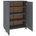 vidaXL Armoire à chaussures HAMAR Gris foncé 85x40x108 cm Pin massif