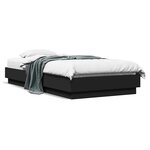 vidaXL Cadre de lit sans matelas noir 90x190 cm bois ingénierie