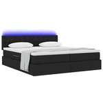 vidaXL Lit de rangement LED avec matelas Noir 180 x 200 cm Tissu