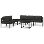 vidaXL Canapé d'angle sectionnel avec coussins Aluminium Anthracite
