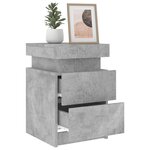 vidaXL Tables de chevet avec lumières LED 2 Pièces gris béton 35x39x55 cm
