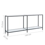 vidaXL Table console Blanc 180x35x75 5 cm Verre trempé