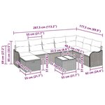 vidaXL Ensemble de canapé de jardin 9 Pièces Beige Poly rotin