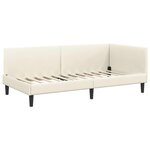 vidaXL Cadre de lit d'angle avec matelas Autre 2 Pièces Crème Velours