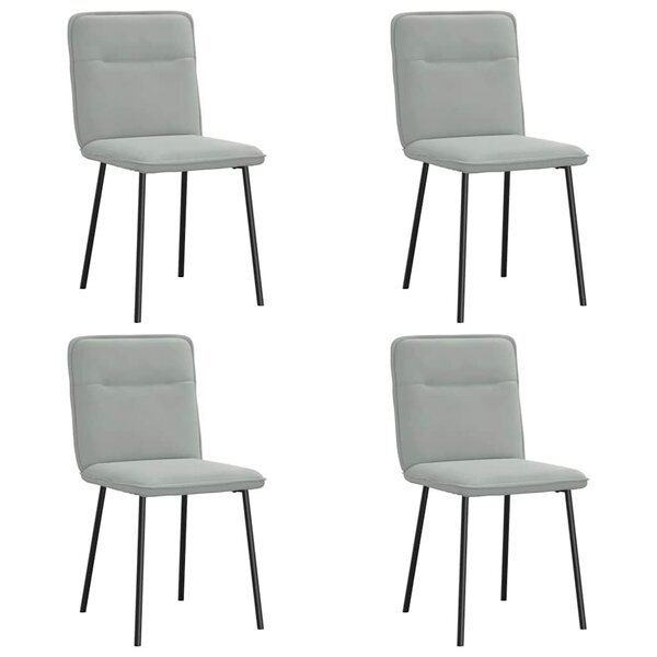 vidaXL Chaises à manger lot de 4 Gris clair Velours
