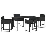 vidaXL Ensemble de salle à manger pour jardin 5 Pièces Noir polyrotin