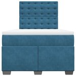 vidaXL Sommier à lattes de lit et matelas bleu 120x200 cm velours