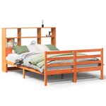 vidaXL Lit bibliothèque sans matelas cire marron 160x200cm bois massif