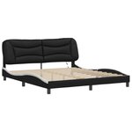vidaXL Cadre de lit avec LED sans matelas Hvar noir et blanc 180x200 cm