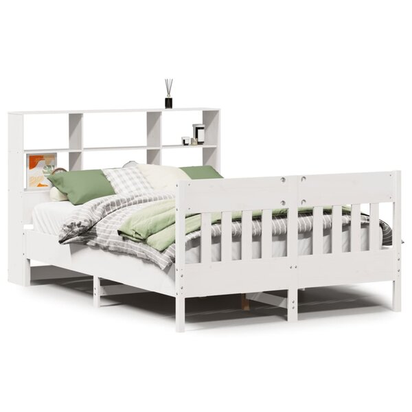vidaXL Cadre de lit sans matelas blanc 160x200 cm bois de pin massif