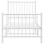 vidaXL Cadre de lit métal sans matelas avec pied de lit blanc 75x190cm