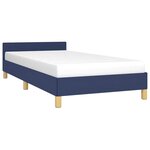 vidaXL Cadre de lit avec tête de lit sans matelas bleu 100x200cm tissu