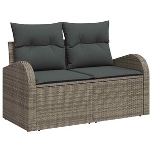 vidaXL Canapé de jardin avec coussin Gris 124 x 62 x 69cm polyrotin