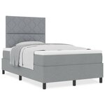 vidaXL Lit à ressorts avec matelas Gris clair 120 x 190 cm tissu