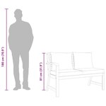 vidaXL Banc de jardin 114 5 cm avec coussin crème Bois solide d'acacia