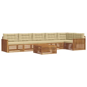 vidaXL Ensemble de canapés d'extérieur 7 pc Naturel et Beige
